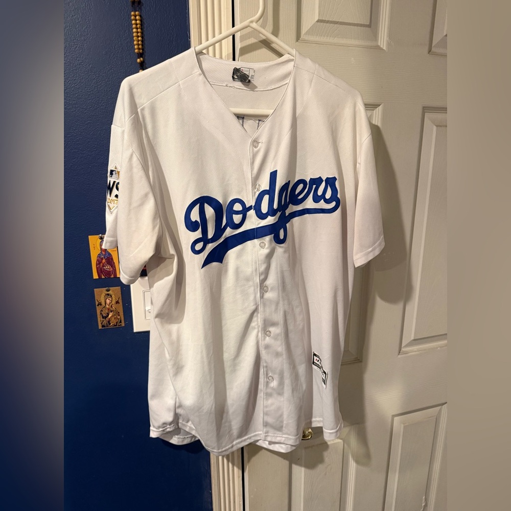 Cody Bellinger White Dodgers 2017 World Series Jersey Size Large